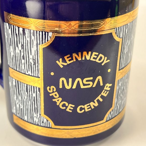 Culver Kennedy Space Center Ceramic Coffee Cup Mug Blue Gold NASA Space Shuttle - Picture 8 of 14